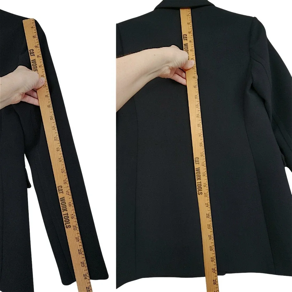 Theory Blazer sz 00 Womens Black 3-Button Tailored Office Suit Jacket‎ Coat READ